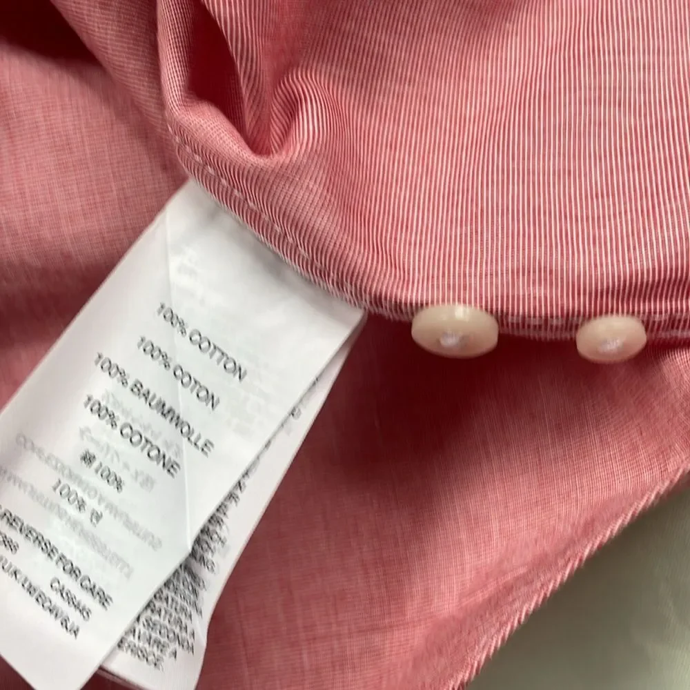 J Crew Slim 100% Cotton Button Down Shirt Men's Small Jetty Red